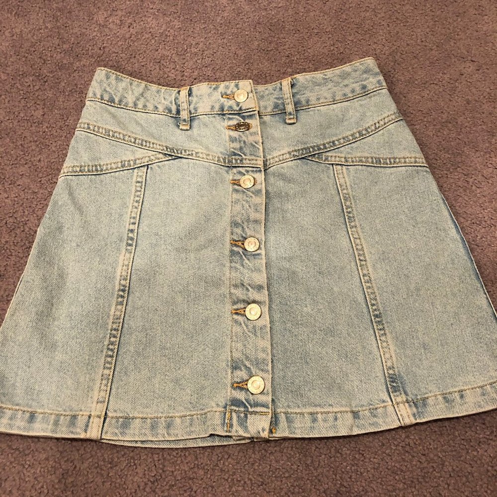 Cute TOPSHOP Jean Mini Skirt